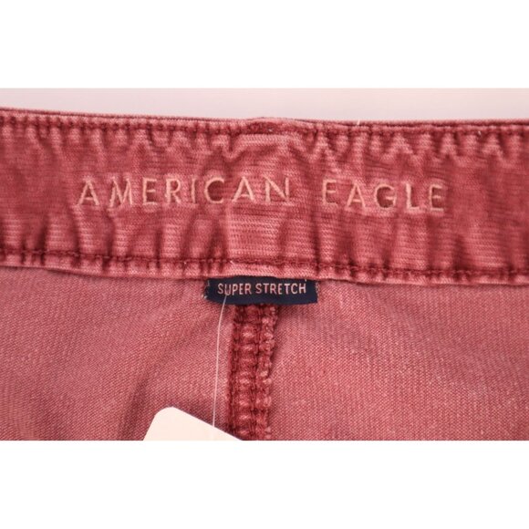 American Eagle Women's Corduroy‎ Skirt Super Stretch Burgundy Size 14 - Picture 7 of 12